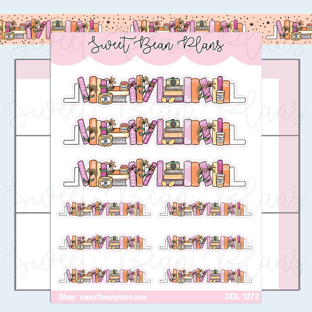June 2025 Bookshelf Vinyl Planner Stickers | Ddl 1272