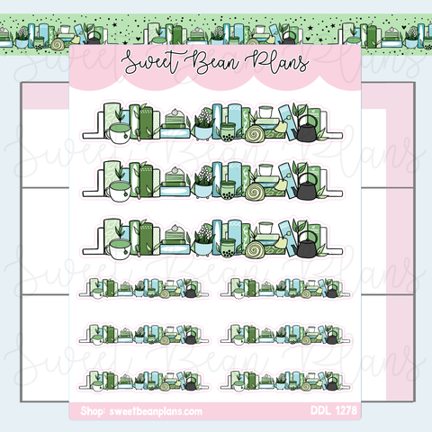 Matcha Bookshelf Vinyl Planner Stickers | Ddl 1278
