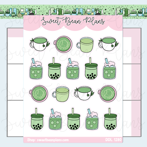 Matcha Teas Vinyl Planner Stickers | Ddl 1280