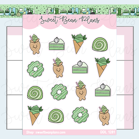 Matcha Treats Vinyl Planner Stickers | Ddl 1281