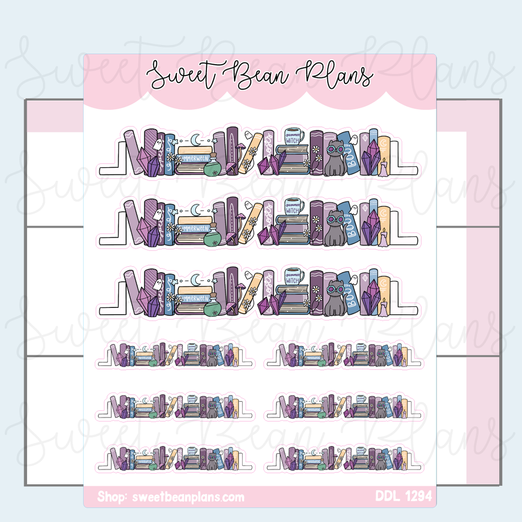 Summer Witch Bookshelf Vinyl Planner Stickers | Ddl 1294