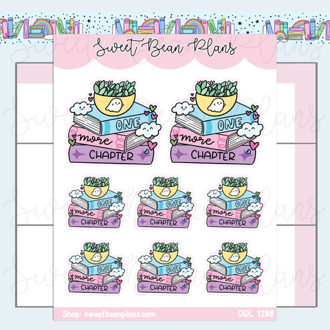 Rainbow Pastel Book Stack Vinyl Planner Stickers | Ddl 1298