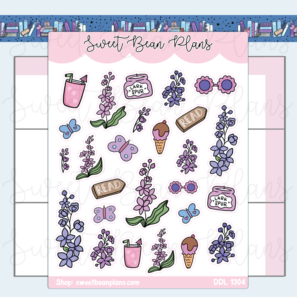 July 2025 Doodles Vinyl Planner Stickers | Ddl 1304