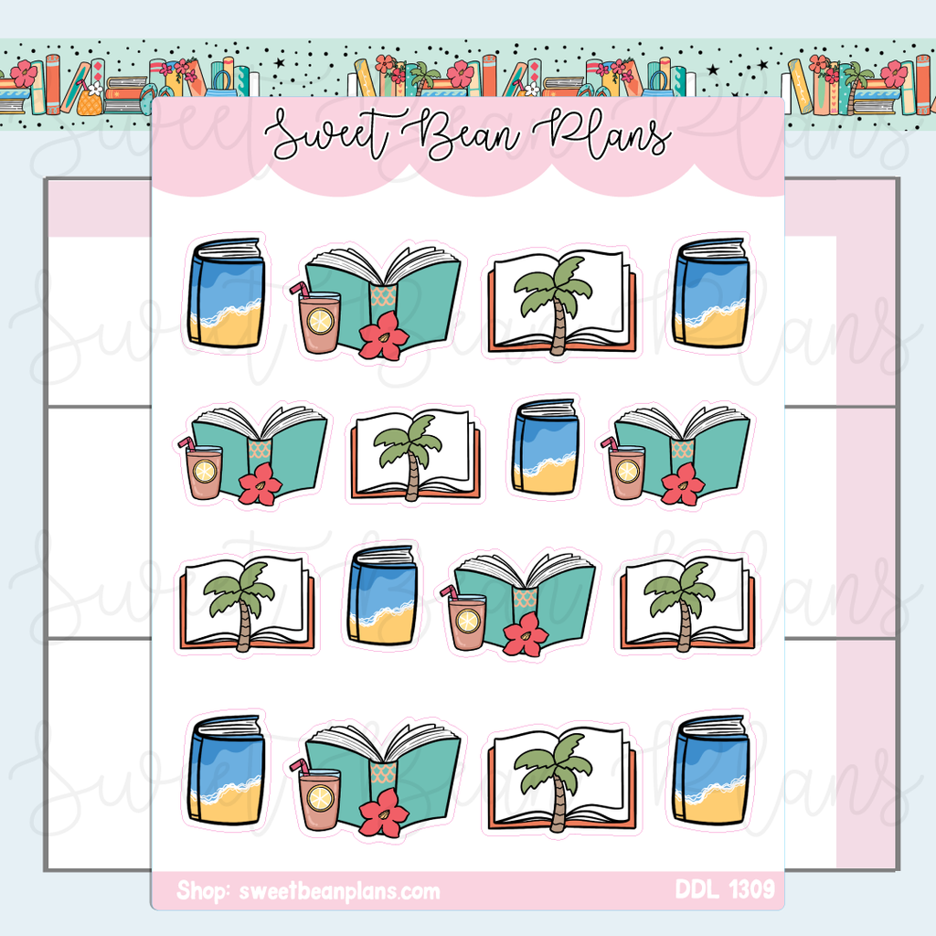 Beachy Books Vinyl Planner Stickers | Ddl 1309