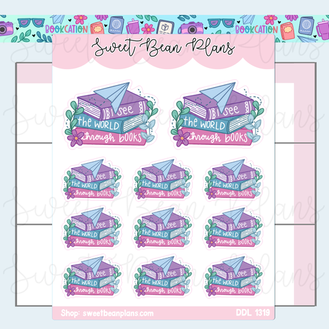 Bookcation Book Stack Vinyl Planner Stickers | Ddl 1319