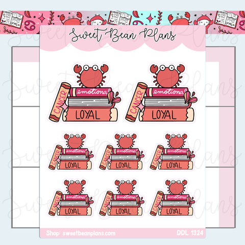 Cancer Book Stack Vinyl Planner Stickers | Ddl 1324