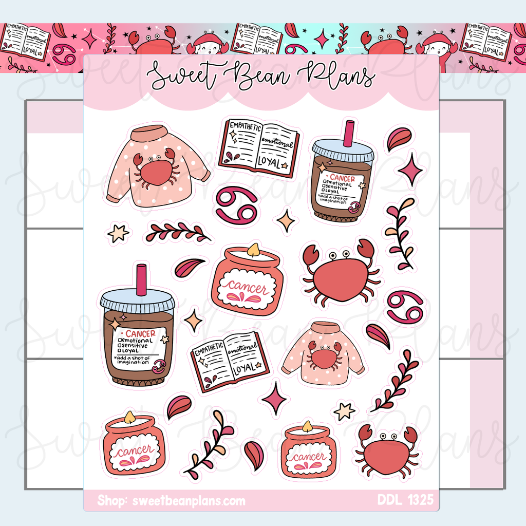 Cancer Doodles Vinyl Planner Stickers | Ddl 1325
