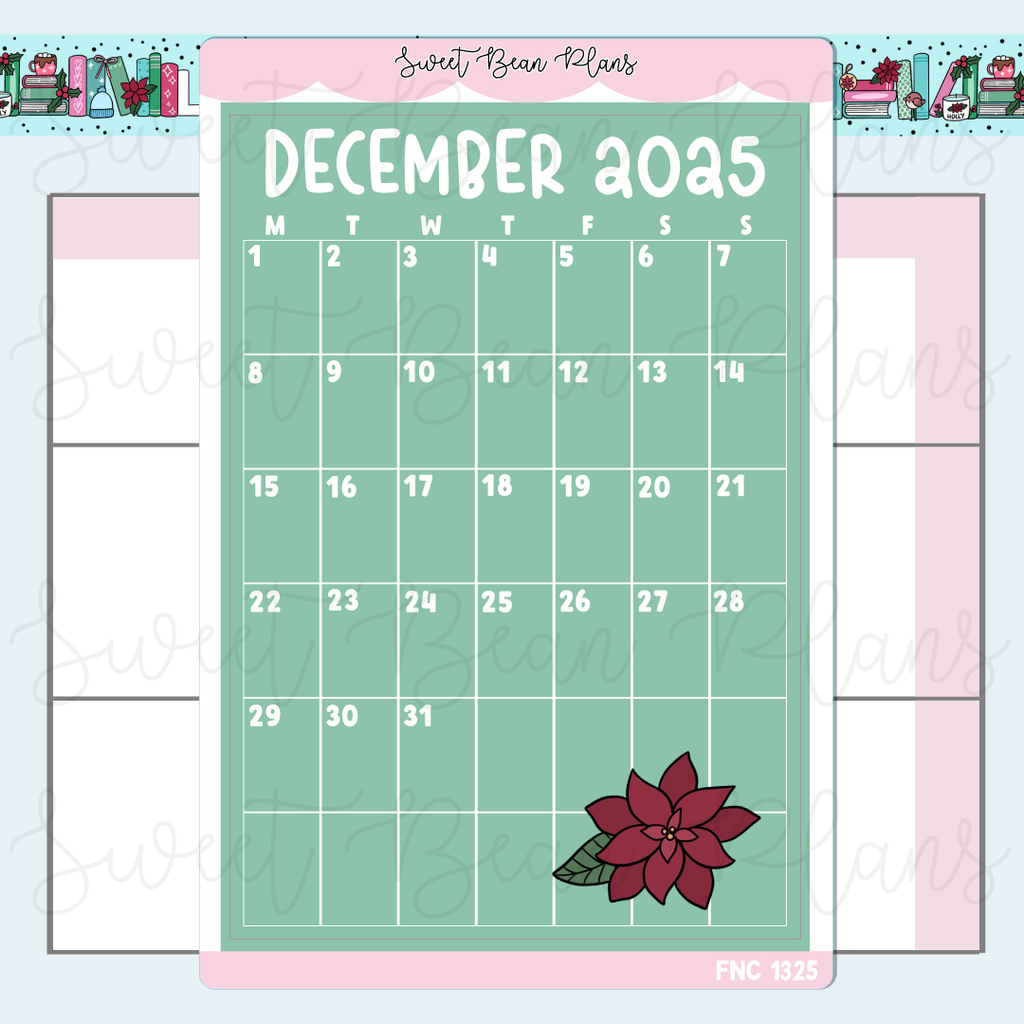 December 2025 Calendar Vinyl Planner Stickers | Fnc 1325