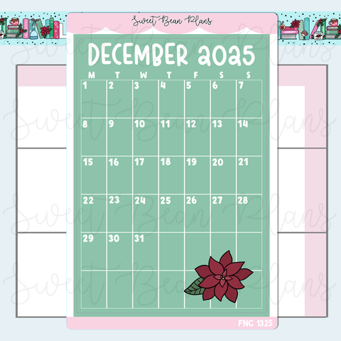 December 2025 Calendar Vinyl Planner Stickers | Fnc 1325