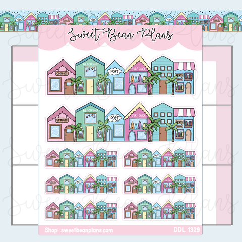 Beach Town Vinyl Planner Stickers | Ddl 1329
