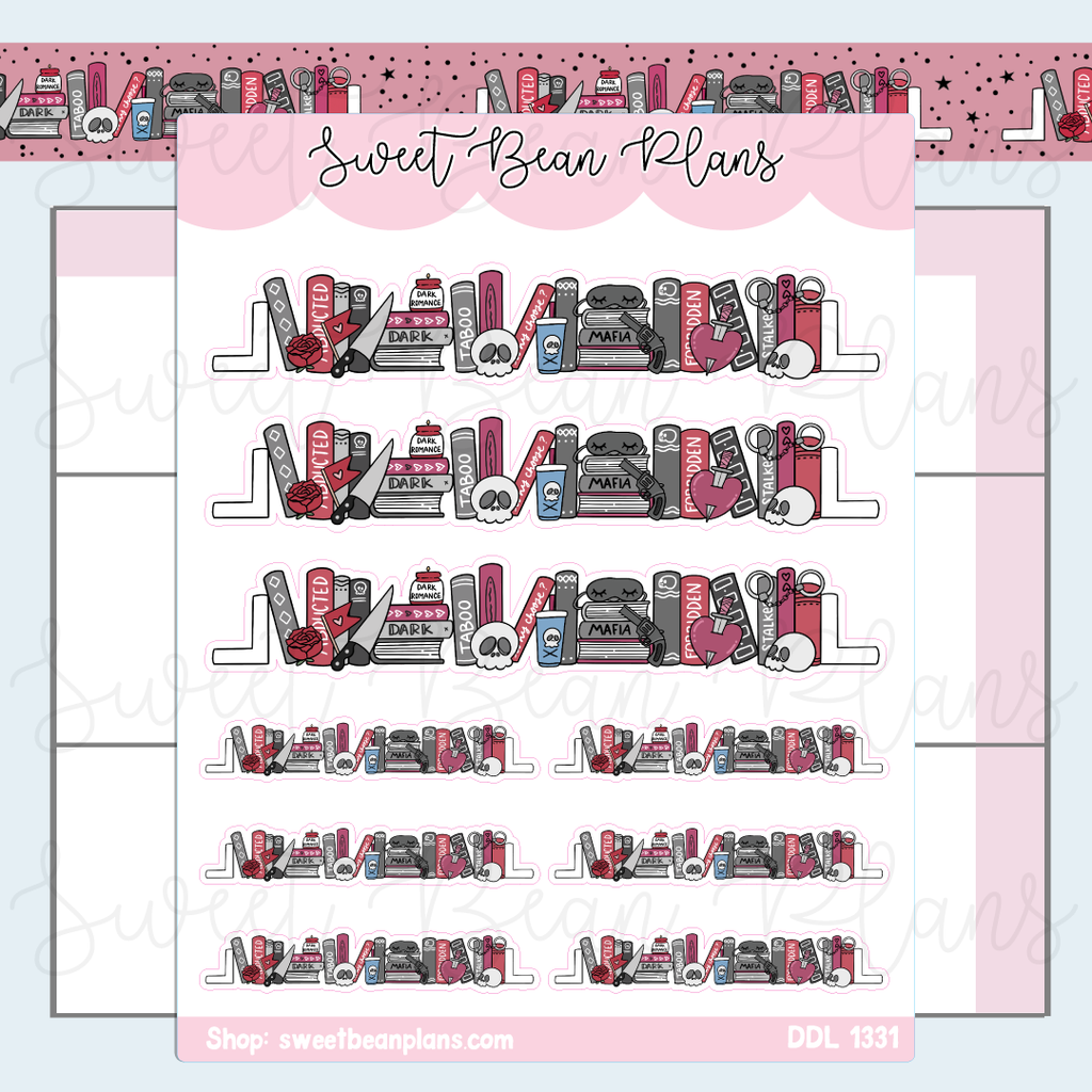 Dark Romance Bookshelf Vinyl Planner Stickers | Ddl 1331