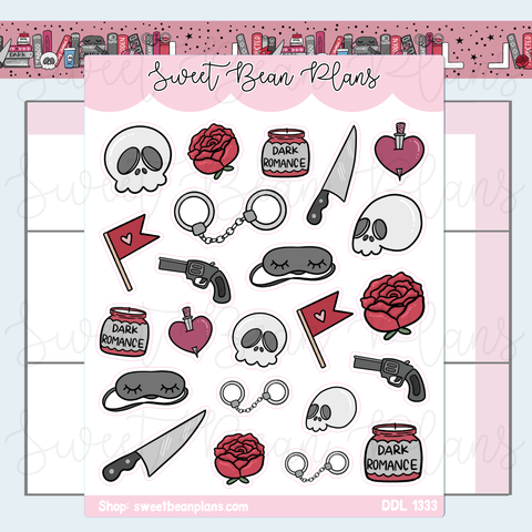 Dark Romance Doodles Vinyl Planner Stickers | Ddl 1333