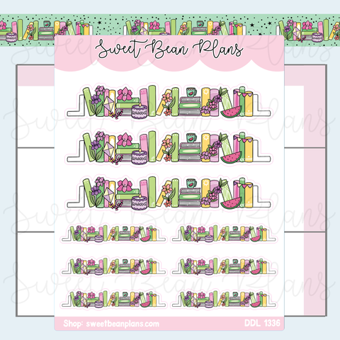 August 2025 Bookshelf Vinyl Planner Stickers | Ddl 1336