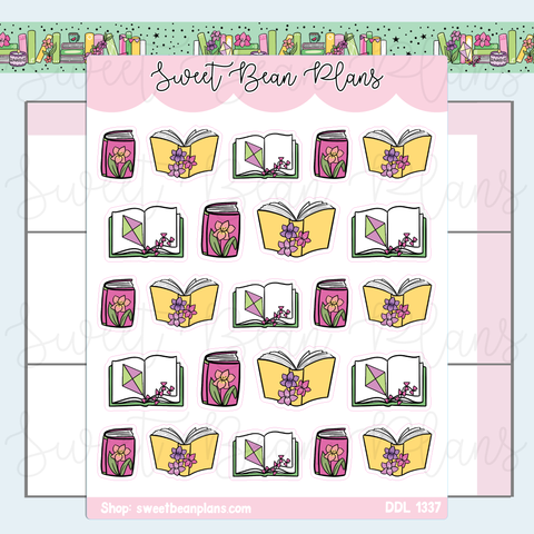 August 2025 Books Vinyl Planner Stickers | Ddl 1337