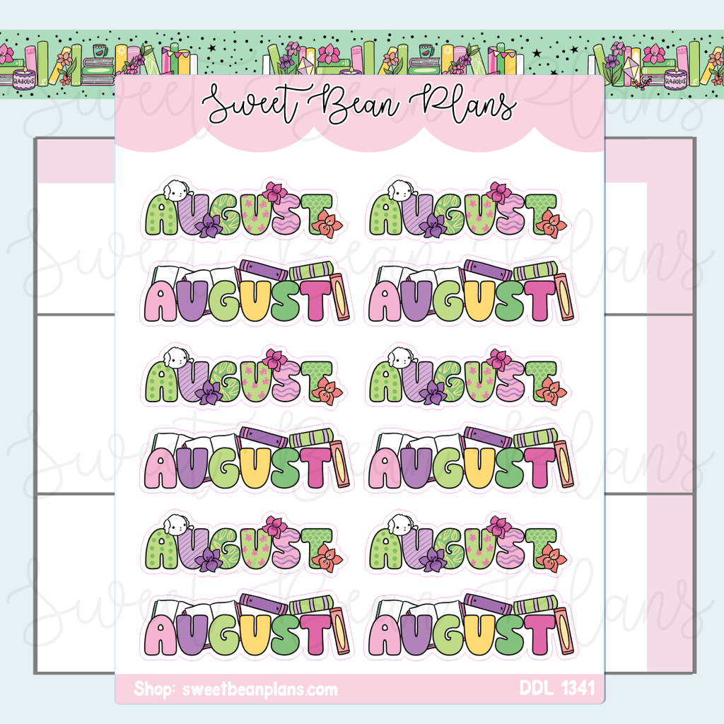 August 2025 Banners Vinyl Planner Stickers | Ddl 1341