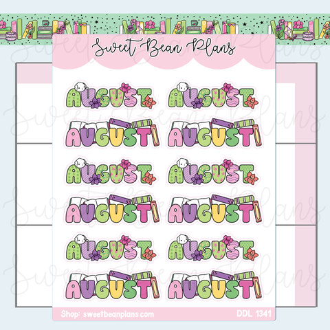 August 2025 Banners Vinyl Planner Stickers | Ddl 1341