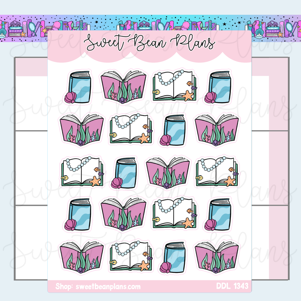 Mermaid Books Vinyl Planner Stickers | Ddl 1343