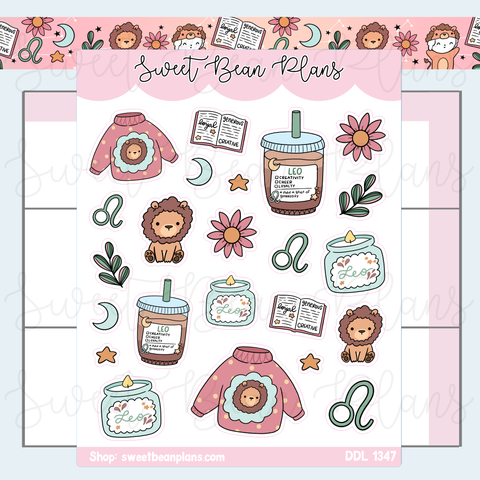 Leo Doodles Vinyl Planner Stickers | Ddl 1347