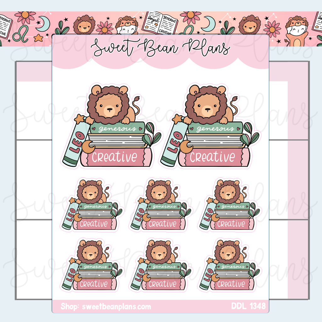 Leo Book Stack Vinyl Planner Stickers | Ddl 1348