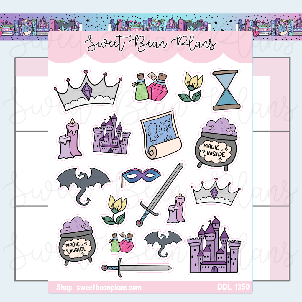 Fantasy Doodles Vinyl Planner Stickers | Ddl 1350