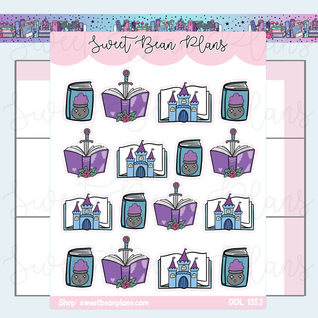 Fantasy Books 2.0 Vinyl Planner Stickers | Ddl 1352