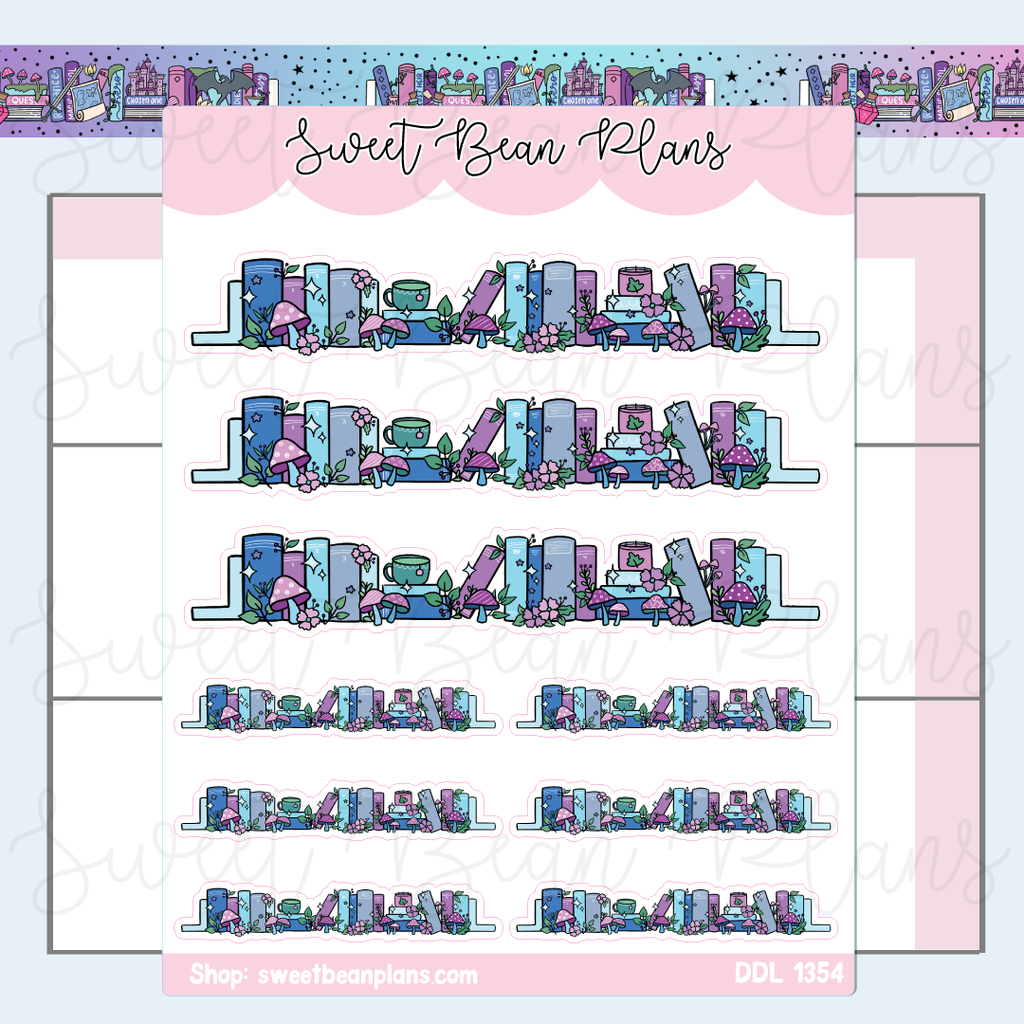 Enchanted Bookshelf Vinyl Planner Stickers | Ddl 1354