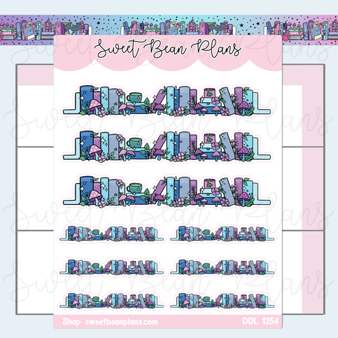 Enchanted Bookshelf Vinyl Planner Stickers | Ddl 1354