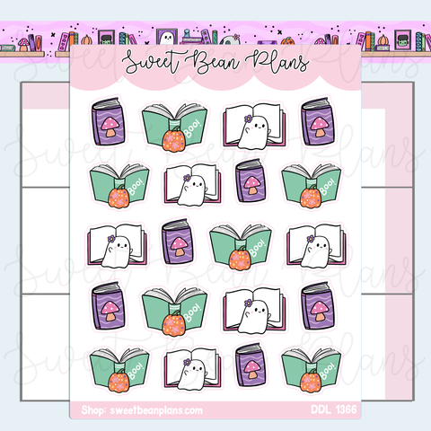 Cute Halloween Books Vinyl Planner Stickers | Ddl 1366