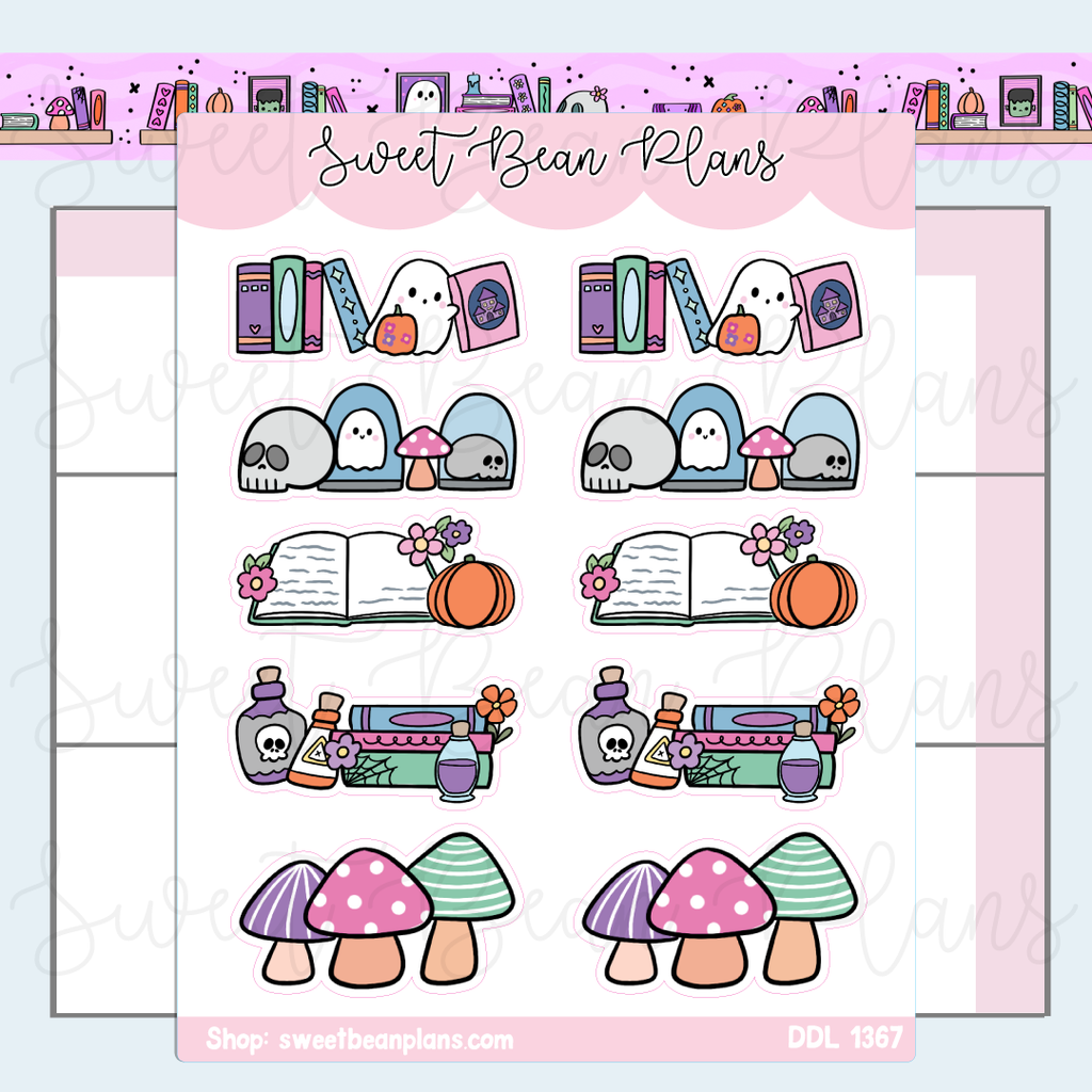 Cute Halloween Banners Vinyl Planner Stickers | Ddl 1367