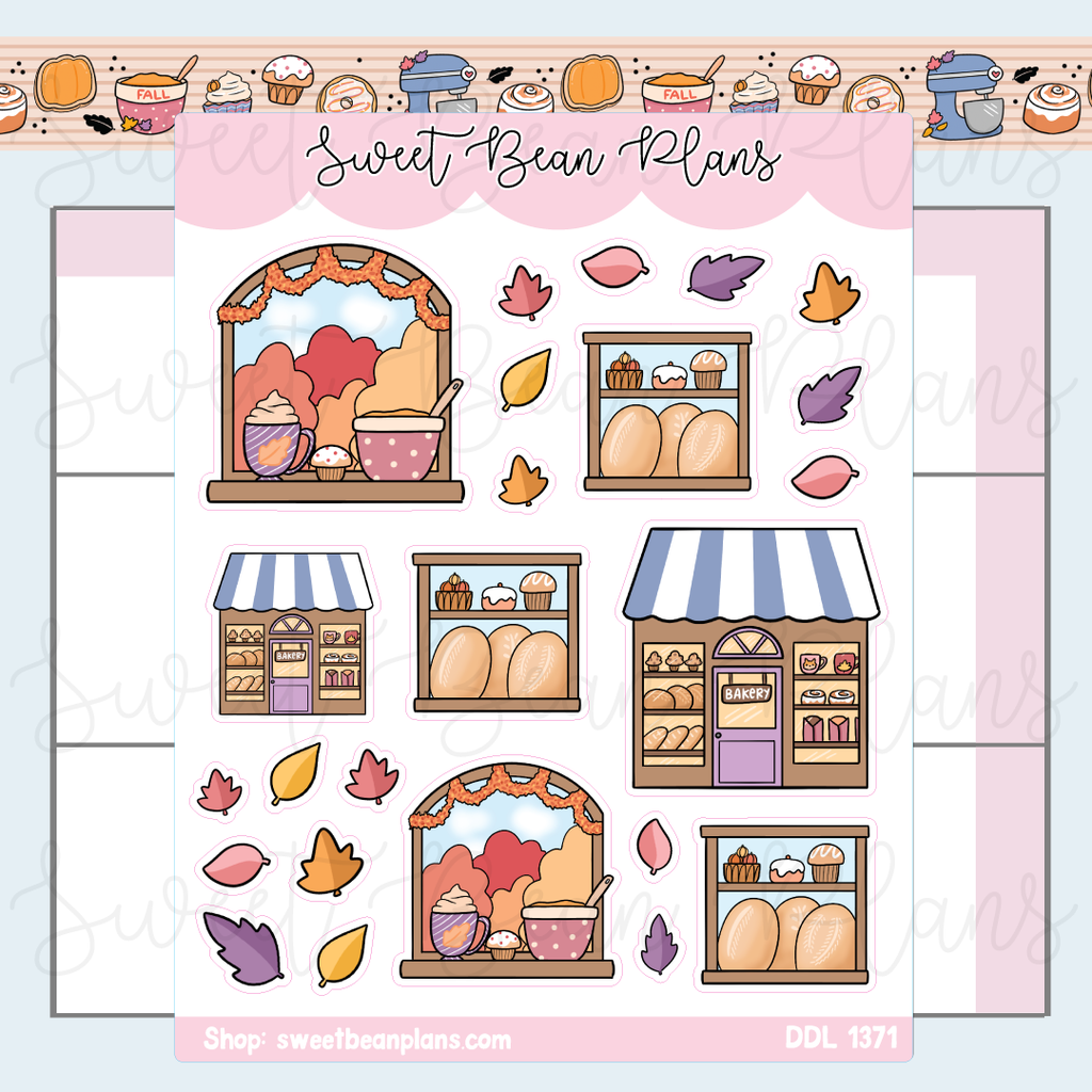 Fall Bakery Doodles Vinyl Planner Stickers | Ddl 1371