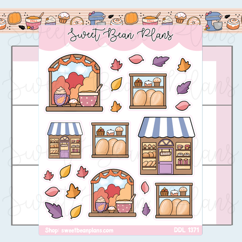 Fall Bakery Doodles Vinyl Planner Stickers | Ddl 1371