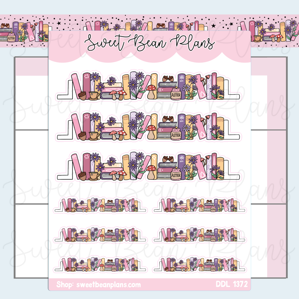 September 2025 Bookshelf Vinyl Planner Stickers | Ddl 1372
