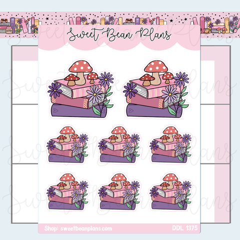 September 2025 Book Stack Vinyl Planner Stickers | Ddl 1375