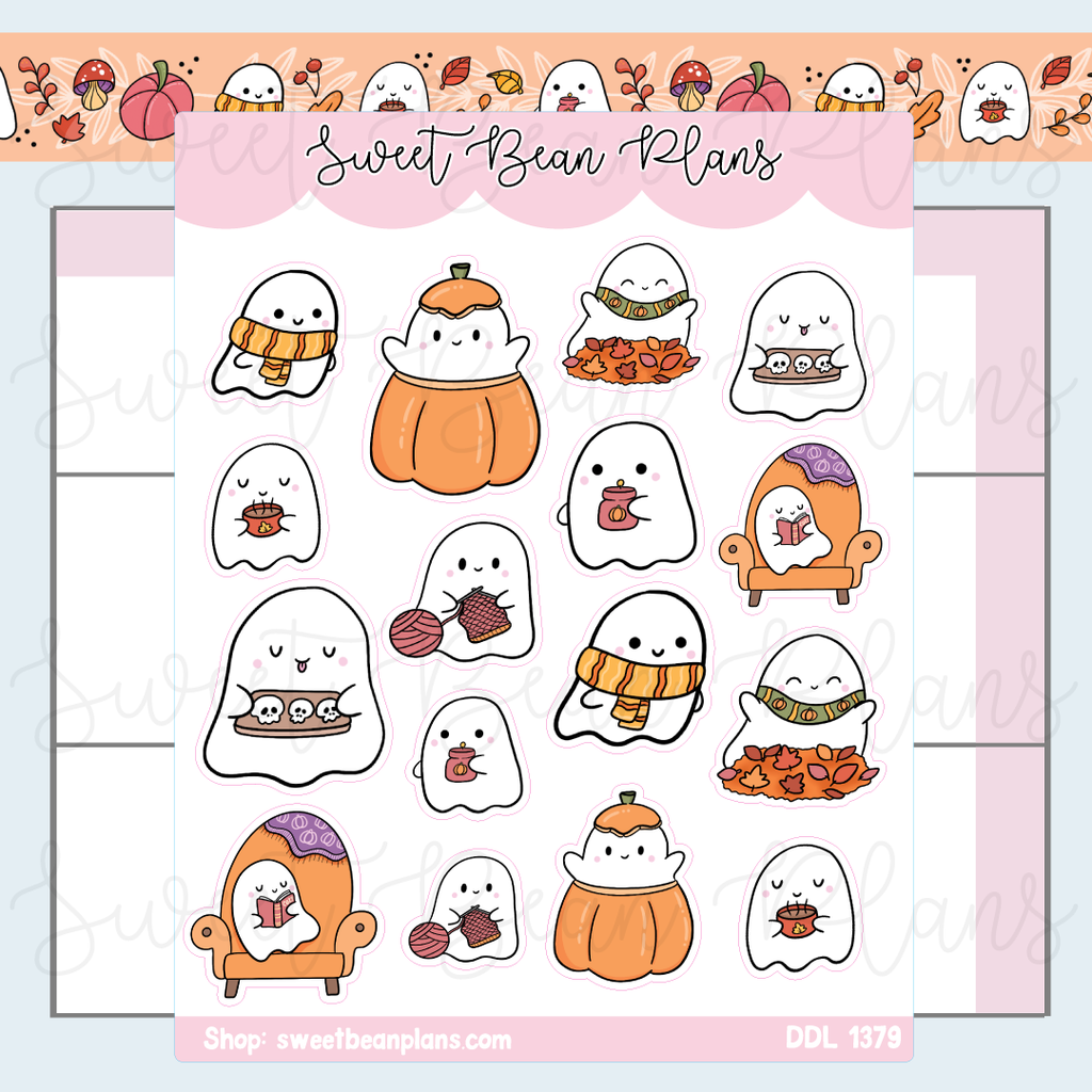 Fall Ghosts Vinyl Planner Stickers | Ddl 1379