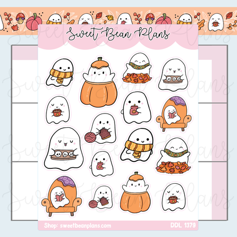 Fall Ghosts Vinyl Planner Stickers | Ddl 1379