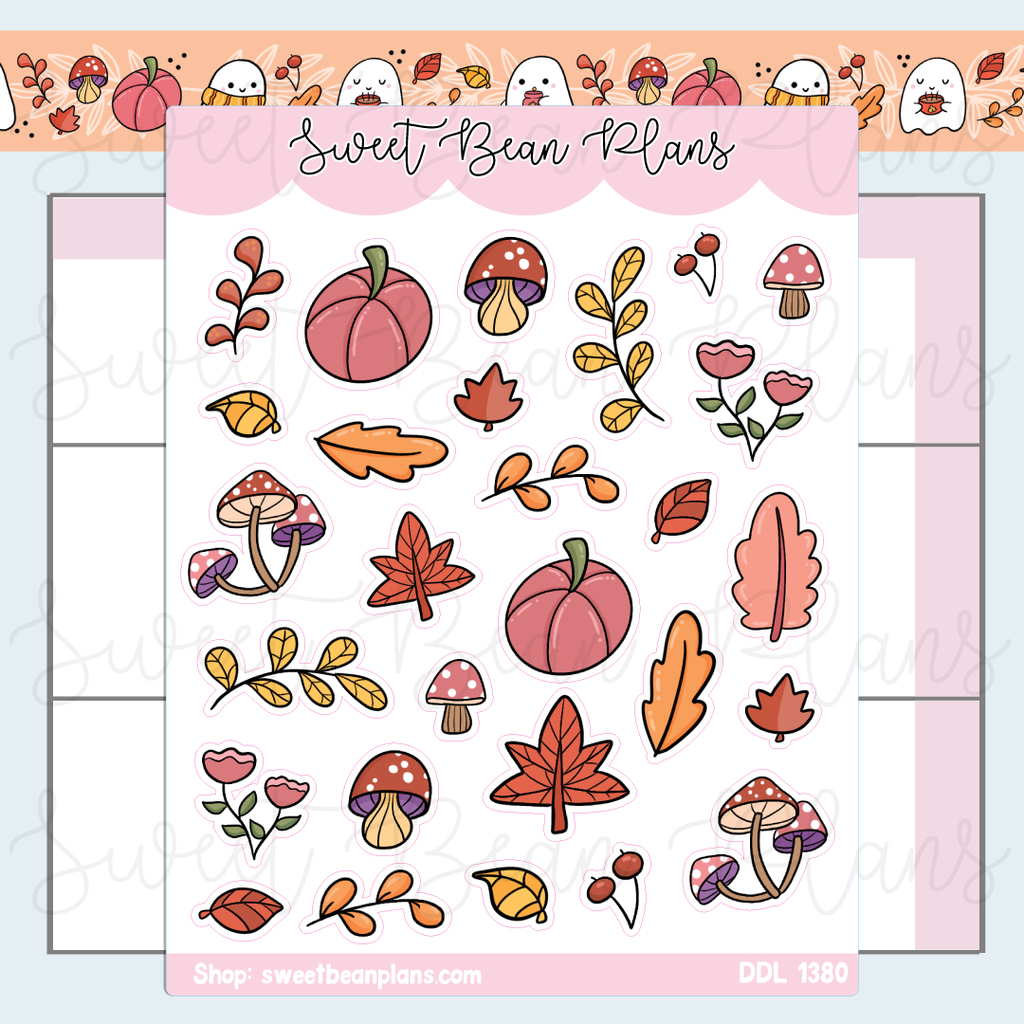 Fall Foliage Vinyl Planner Stickers | Ddl 1380