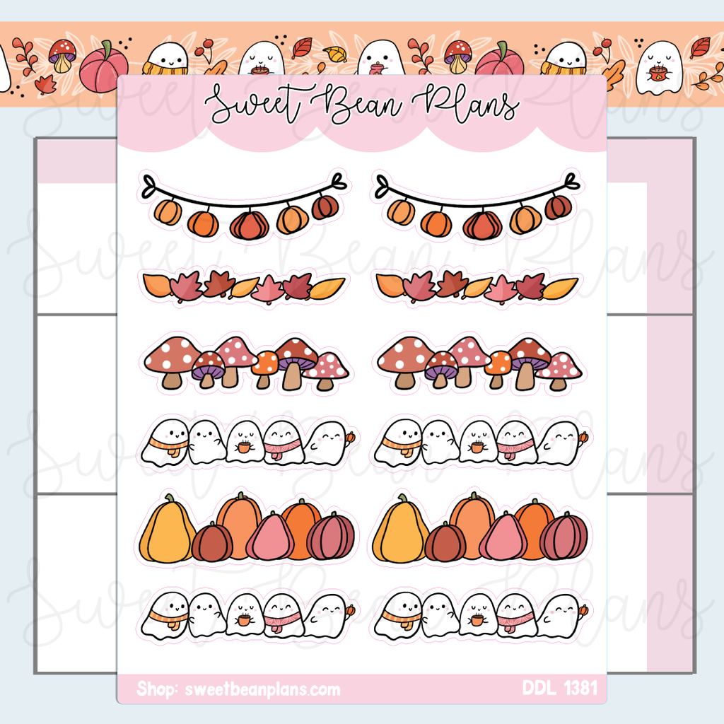 Fall Banners Vinyl Planner Stickers | Ddl 1381