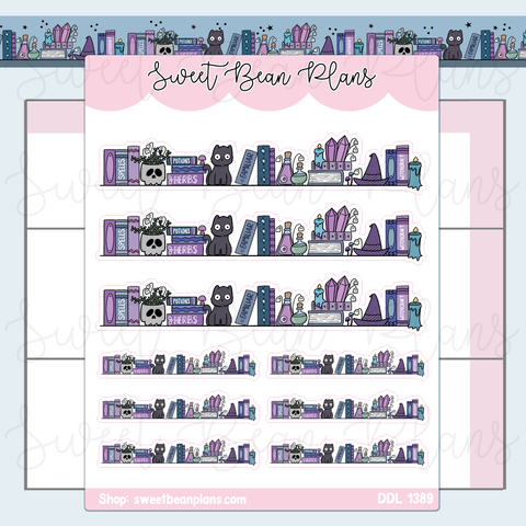 Witchy Season Bookshelf Vinyl Planner Stickers | Ddl 1389