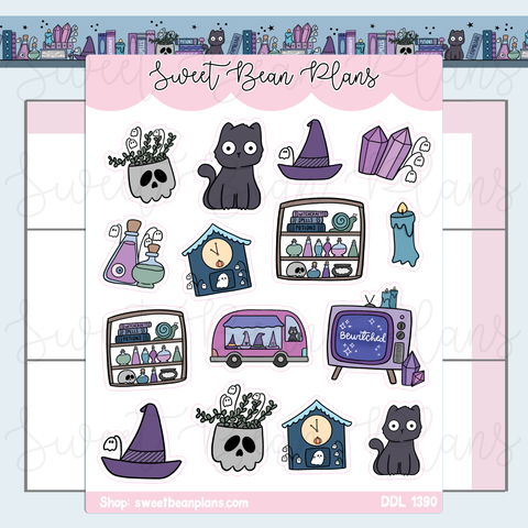 Witchy Season Doodles Vinyl Planner Stickers | Ddl 1390