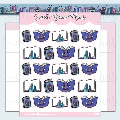 Witchy Season Books Vinyl Planner Stickers | Ddl 1391