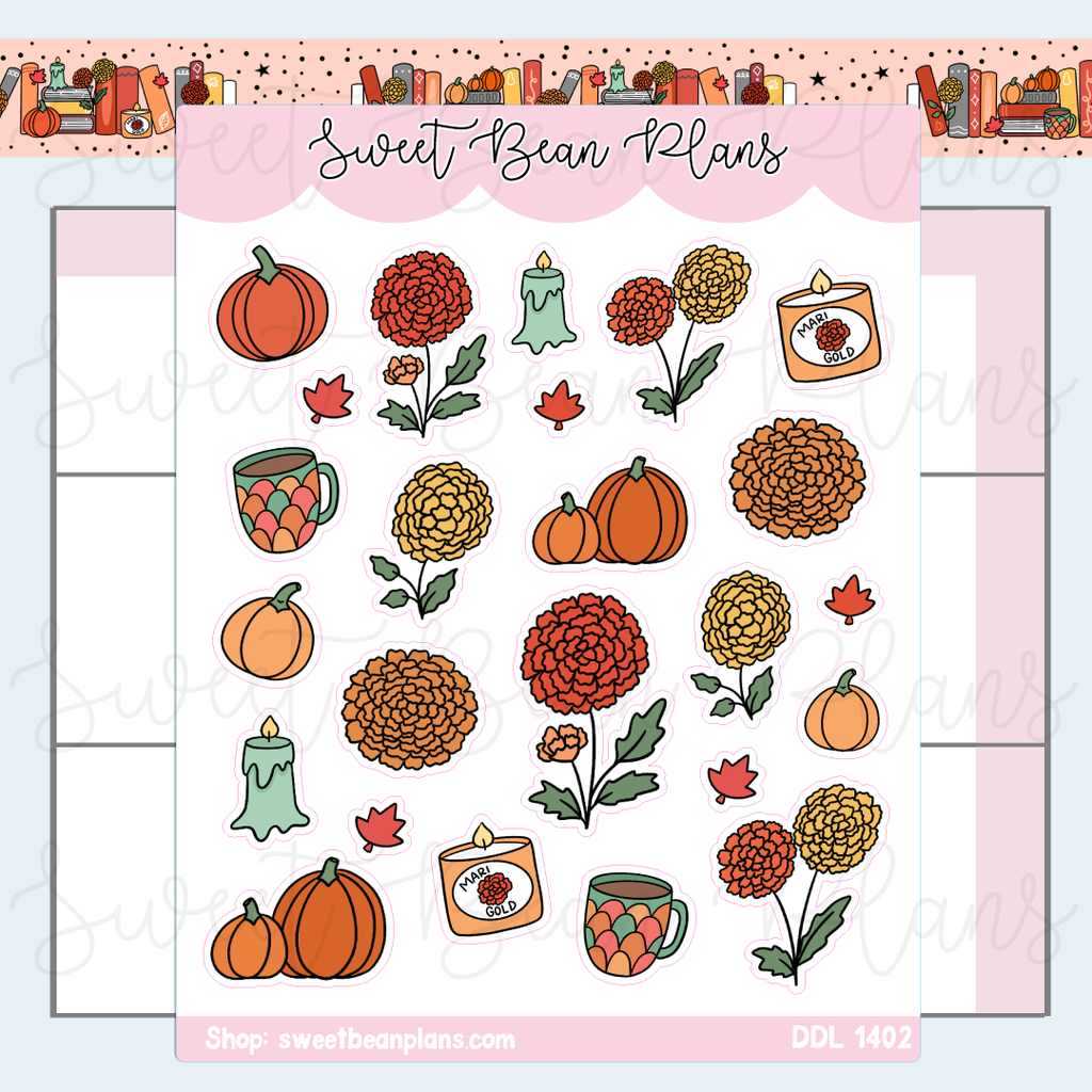 October 2025 Doodles Vinyl Planner Stickers | Ddl 1402