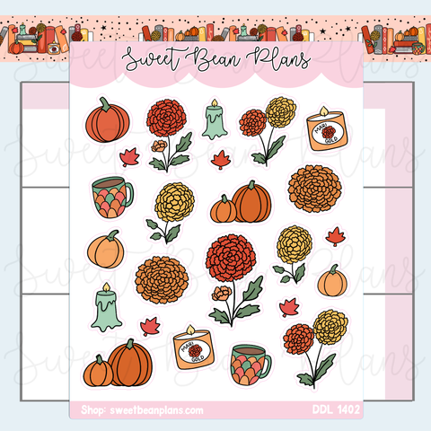 October 2025 Doodles Vinyl Planner Stickers | Ddl 1402