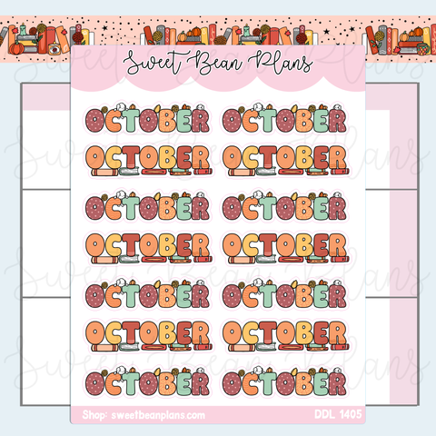 October 2025 Banners Vinyl Planner Stickers | Ddl 1405