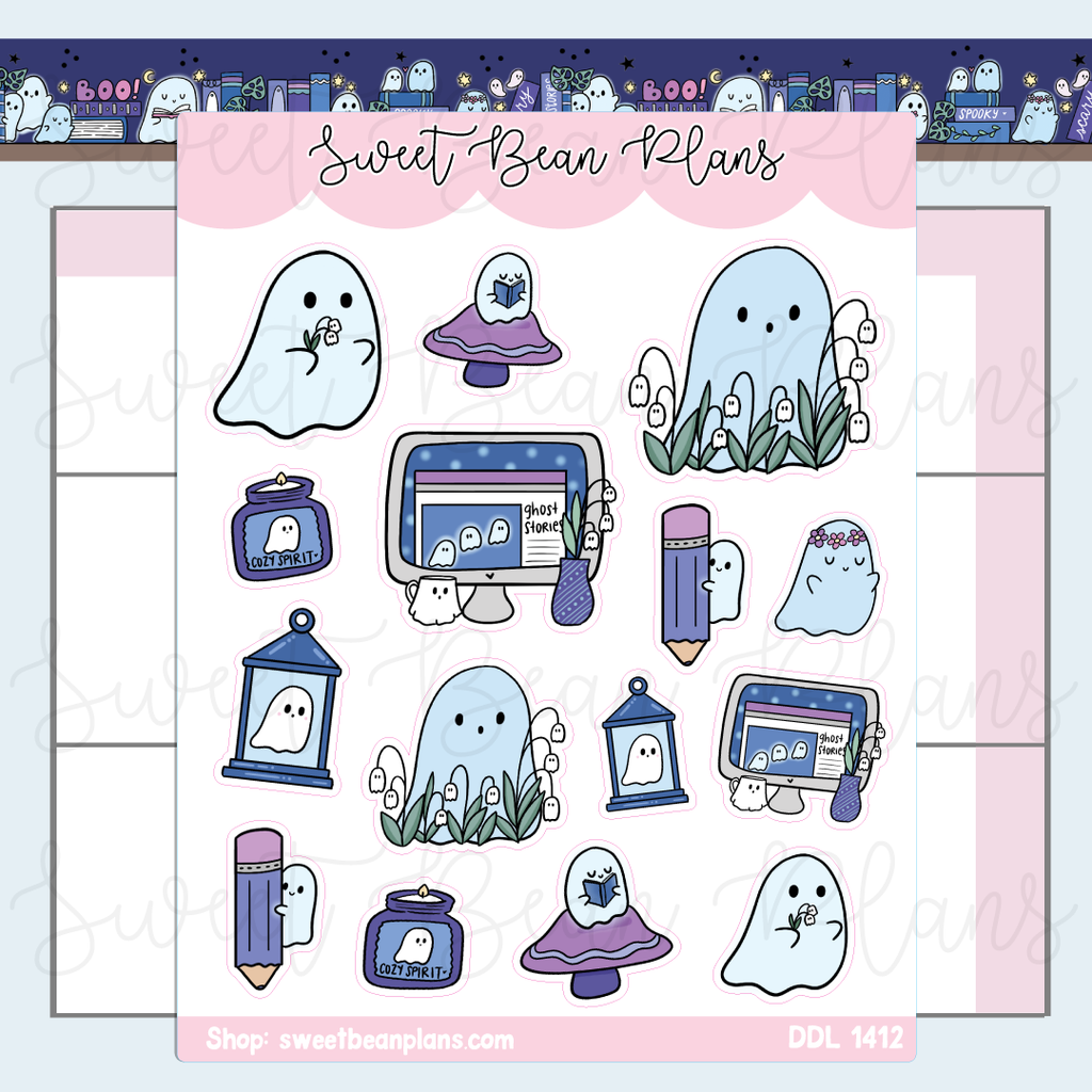 Ghost Doodles Vinyl Planner Stickers | Ddl 1412