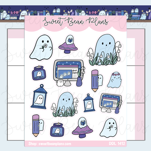 Ghost Doodles Vinyl Planner Stickers | Ddl 1412