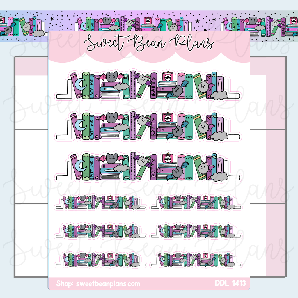 Bat Bookshelf Vinyl Planner Stickers | Ddl 1413