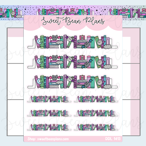 Bat Bookshelf Vinyl Planner Stickers | Ddl 1413