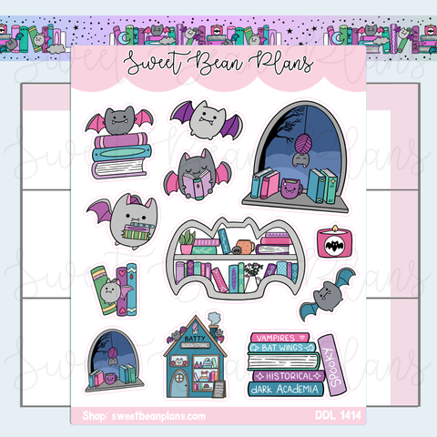 Bookish Bats Vinyl Planner Stickers | Ddl 1414