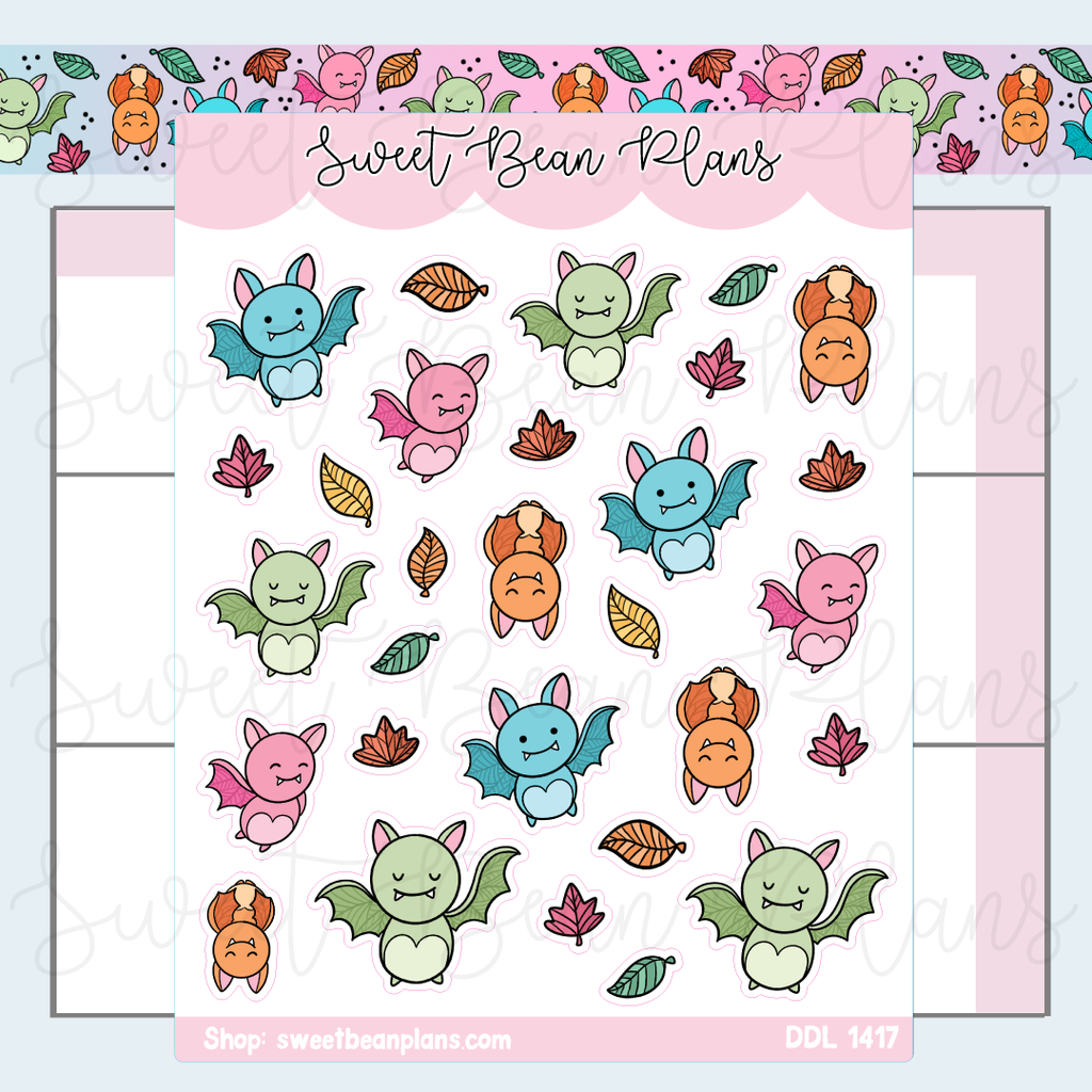 Fall Bats Vinyl Planner Stickers | Ddl 1417