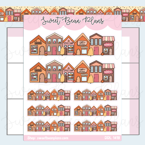 Autumn Town Vinyl Planner Stickers | Ddl 1419